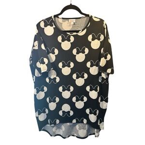 Lula Roe Comfortable Disney Minnie Mouse Black White T-Shirt Top Size S